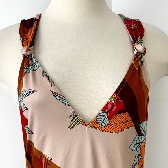 Free People Fp Beach Sharon Printed One-Piece Swimsuit in Botanical Motif L NWT - Picture 4 of 12
